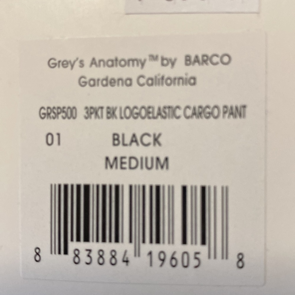 Grey’s Anatomy 3pocket black logo-elastic cargo pant with tags - Picture 4 of 4